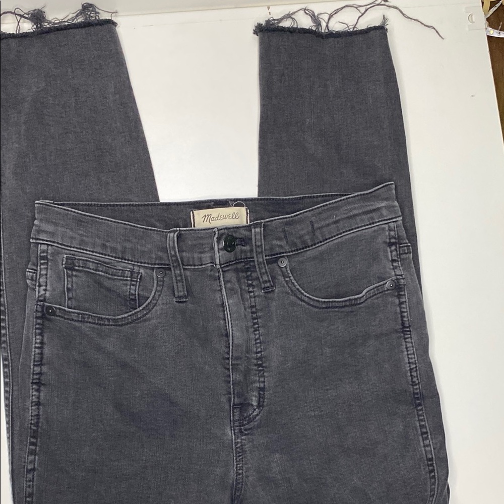Madewell Gray Ankle Cropped Jeans with Washed Look